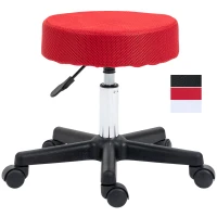 HOMCOM Hydraulic Swivel Salon Spa Stool Height Adjustable Facial Massage Tattoo with 3 Changeable Seat Covers, Black(m-10)