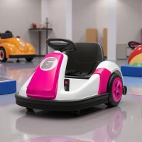 AIYAPLAY Kids Bumper Car with 360-Degree Rotation, 6V Electric Ride On Car with Music and Horn for 3-8 Years Old, Pink(m-10)