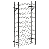 HOMCOM Weinregal für 60 Flaschen Flaschenregal Metall Flaschenhalter 63 x 20,5 x 118 cm Schwarz(m-1)