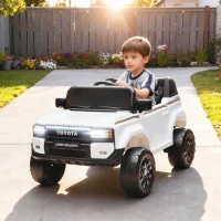 AIYAPLAY Auto Elettrica per Bambini TOYOTA Land Cruiser 12V con Telecomando, Età 3-6 Anni, Bianco(m-2)