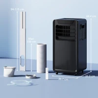 HOMCOM Air Conditioning Unit 10000 BTU, 4-in-1 Portable Air Conditioner with Remote Control, LED Display, 2 Speeds, Black(m-3)