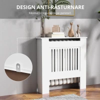HOMCOM Copertă de Ventilație, Copertă de Căldură, 78 x 19 x 81 cm, Copertă de Căldură pentru Dormitor, Sufragerie, MDF, Alb(m-6)