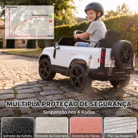 AIYAPLAY Carro Elétrico SUV Land Rover Defender 12 V para Crianças com Comando, Suspensão e Arranque Suave, Branco(m-6)