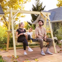 Outsunny Three-Seater Wooden Swing Bench(m-10)