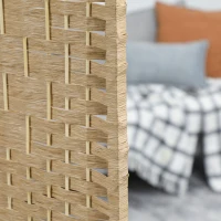 HOMCOM Paravent intérieur en bois séparateur de pièce cloison pliable 8 panneaux 320 x 170 cm bois naturel(m-9)