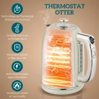 HOMCOM Ensemble bouilloire et grille-pain, bouilloire en acier inoxydable 1,7 L et 2200 W et grille-pain à 2 tranches, gris(m-4)