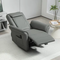 HOMCOM Kneading Faux Leather Electric Massage Recliner - Grey(m-10)