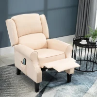 HOMCOM Poltrona de Massagem Poltrona Relax Reclinável com Controlo Remoto 2 Áreas de Massagem Bolso Lateral 78x83x101 cm Bege(m-10)