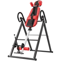 SPORTNOW Mesa de Inversão Dobrável 20°/40°/60° e 0-90°, 13 Ajustes para 130-190 cm, Apoio Lombar e Cinto de Segurança(m-1)