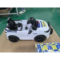 AIYAPLAY Mașină Electrică pentru Copii Poliție 12V Telecomandă 2,4 G 2 Motoare Pornire Lină Sirenă Lumini Muzică Alb(m-3)