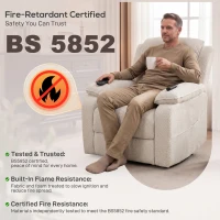 HOMCOM Power Recliner Armchair with Massage and Heat, Electric Reclining Chair with Wide Spring Seat, Cream White(m-9)