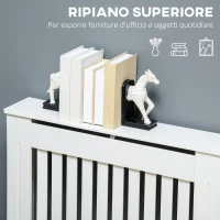 HOMCOM Copritermosifone a Doghe in MDF per Casa e Ufficio, 172x19x81 cm, Bianco(m-5)