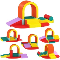 AIYAPLAY Kids Soft Play Set, 10PCs PU Leather Foam Climbing Blocks for Climb and Crawl, Educational Toys for Motor Development(m-1)