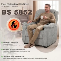 HOMCOM Power Recliner Armchair with Massage and Heat, Electric Reclining Chair with Wide Spring Seat, Light Grey(m-9)