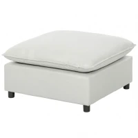 HOMCOM Repose pied salon carré, ottoman avec pieds en plastique, pouf salon pour chambre à coucher, entrée, 75x75x40 cm, gris(m-11)
