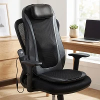 HOMCOM Back Massager with Heat, Deep Tissue Kneading Massage Chair with 3-Level Seat Vibration, Massage Chair Pad for Back Pain(m-8)