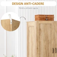 HOMCOM Armadio 2 Ante a Battente con 2 Cassetti e Asta Appendiabiti, 80x54x180 cm, Legno(m-6)