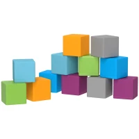 HOMCOM Kletter- und Krabbelspielzeug für Kinder, weicher EPE-Schaumstoff, 20x20x20 cm, Mehrfarbig, 1-3 Jahre(m-11)