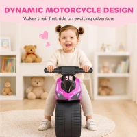 AIYAPLAY Balance Bike with Music Extra-Wide Wheels Toddler Bike for Boys Girls Pink(m-4)