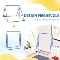 HOMCOM Sbarra Ginnastica Artistica per Bambini 3+ Anni con Altezza Regolabile su 5 Livelli, in Acciaio, Blu(m-6)