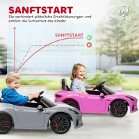 AIYAPLAY 12V Kinder-Elektroauto, Kinderfahrzeug mit LED-Lichtern, Musik, Hupe, für Kinder von 3-5 Jahren, Grau(m-9)