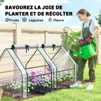 Outsunny Mini Serre de Jardin Mini serre Tunnel Toit Pointu Acier Anti-UV Fenêtres, 180x 90x90cm, Transparent(m-6)