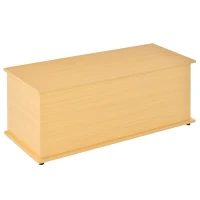 HOMCOM Storage Chest, Large 114L Blanket Box, Shoe Bench with Safety Hinged Lid, Storage Trunk, Bed End Bench for Bedroom, Hallway, Living room, Playroom, 100 x 40 x 40cm, Burlywood(m-10)