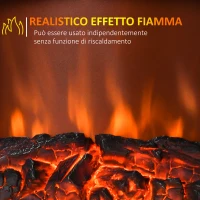 HOMCOM Camino elettrico 1000/2000W con temperatura regolabile, bianco(m-4)