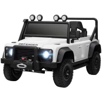 AIYAPLAY Kinder-Elektroauto, 12V Batterie-Betrieb, Fernbedienung, Musik-Funktion, Hupe, LED-Lichter, Weiß(m-11)