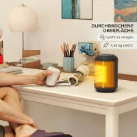 HOMCOM Încălzitor electric reglabil cu 3 moduri și timer 24h, din PP și PA ignifug, 14x14x21,5 cm, negru(m-9)