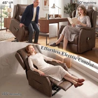 HOMCOM Power Lift Recliner Chair, Dual Motor Electric Lift Chair for Elderly with Remote Control, Brown(m-4)