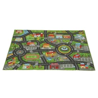 AIYAPLAY Krabbelmatte Baby, Spielmatte 200x150x0,5cm, Rutschfest Krabbeldecke mit Rutschfester Unterseite Stadtmotiv für Kinderzimmer(m-11)