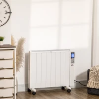 HOMCOM Stufetta Elettrica da 1000/2000W con Timer e Impostazioni di Calore per Stanze max 15 m², 75x31x66.5 cm, Bianco(m-10)