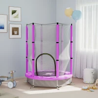 AIYAPLAY Kindertrampolin mit Sicherheitsnetz, für den Innen- und Außenbereich, 3-6 Jahre, Violett(m-10)