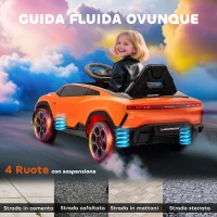 AIYAPLAY Macchina Elettrica per Bambini Licenza Lamborghini con Clacson e Telecomando, 101.5x49x43 cm, Arancione(m-8)