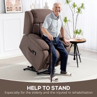 HOMCOM Power Lift Recliner Chair with Vibration Massage, Lift Chair for Elderly with Footrest, Remote, Side Pocket, Dark Brown(m-5)