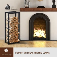 HOMCOM Raft Lemne pentru Intern si Extern Negru, 40x25x100cm(m-5)