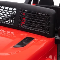 HOMCOM Kids Ride On Car, 12V Electric Cars for Kids with Parental Remote Control, 2 Motors, 4-Wheel Suspension, LED Lights, Horn, 3-5km/h, Battery Powered Ride On Toy for 3-6 Years Old Red(m-9)
