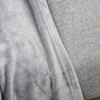 HOMCOM Coperta in Flanella 330 GSM Reversibile per uso Interno ed Esterno, 203x152x0.5 cm, Grigio(m-7)