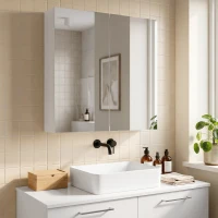 HOMCOM Bademöbel Spiegelschrank Badeschrank Hängeschrank Badezimmer Spiegel Schrank (60 x 15 x 75 cm)(m-10)