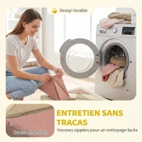 AIYAPLAY Parcours motricité bébé 9PCS avec piscine à balles, module en mousse souple avec housse en velours côtelé, multicolore(m-6)