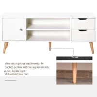 HOMCOM Mobilier Suport TV Modern si de Design din Lemn Alb pentru TV Max. 42"(m-5)