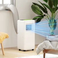 HOMCOM Mobile Klimaanlage, verschiedene Einstellungen, LED-Display, Timer, Räder, Weiß(m-10)