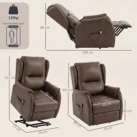 HOMCOM Power Lift Recliner Chair, Dual Motor Electric Lift Chair for Elderly with Remote Control, Brown(m-3)