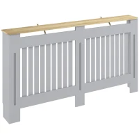 HOMCOM Slatted Radiator Cover, Painted Cabinet with Line Grill Design, 152L × 19W × 81H cm, Grey(m-1)