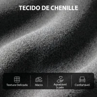 HOMCOM Poltrona de Massagem Reclinável com Apoio para Pés 2 Zonas de Massagem Encosto Alto Bolsos Estofada em Chenille Cinzento(m-7)