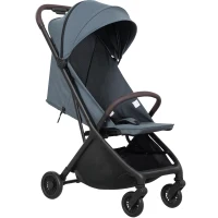 AIYAPLAY Carrinho de Bebé Dobrável com Encosto Reclinável Apoia-Pés Ajustável Capota Arnês de 5 Pontos 87x50x103 cm Azul Escuro(m-11)
