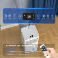 HOMCOM 3-in-1 Klimaanlage, Ventilator mit LED-Anzeige, waschbarer Filter, Timer, Weiß(m-6)