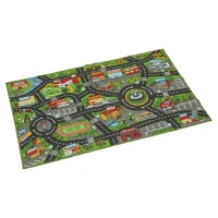 AIYAPLAY Krabbelmatte Baby, Spielmatte 160x100x0,5cm, Krabbeldecke mit Rutschfester Unterseite Stadtmotiv für Kinderzimmer(m-11)