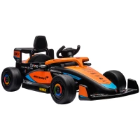 AIYAPLAY elektrische kinderauto, 12V, afstandsbediening, MP3, USB, dubbele motor, muziek, vering, 3-5 km/u, 3-5 jaar, Oranje(m-10)
